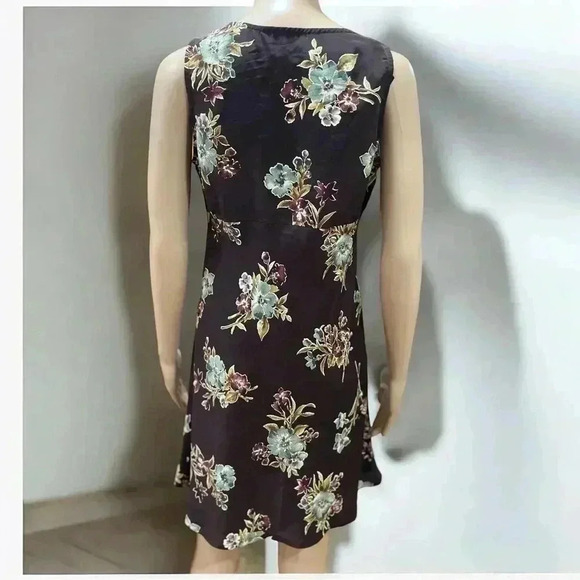 All That Jazz Vintage 80’s/ 90s brown Autumn Floral Mini Slip Dress Size 7/8 - Picture 3 of 7